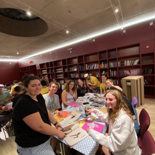 Collage-making with Hillel's Artist in Residence