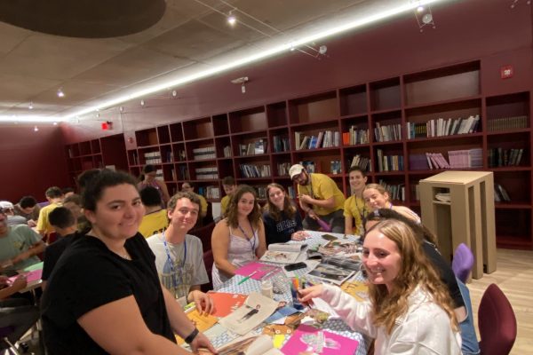 Collage-making with Hillel's Artist in Residence