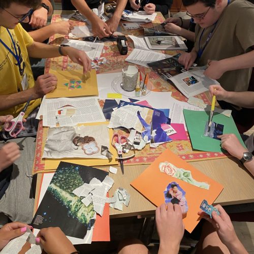 Collage-making with Hillel's Artist in Residence